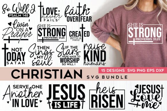 Christian SVG Bundle: Bible Verse Graphics for T-Shirt Designs & Content Publishing