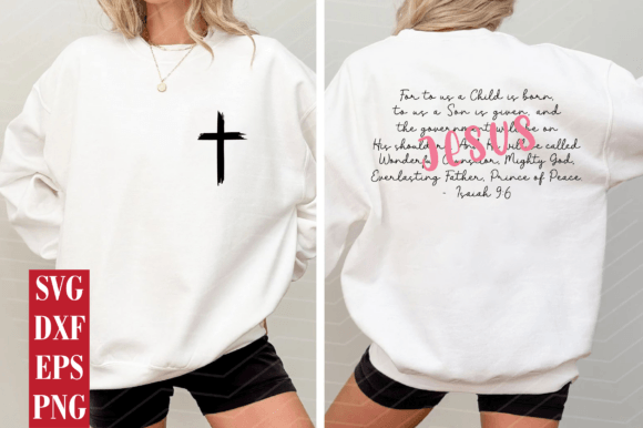 For to Us a Child is Born SVG, Jesus SVG – T-Shirt Graphics That Speak to Holiday Branding