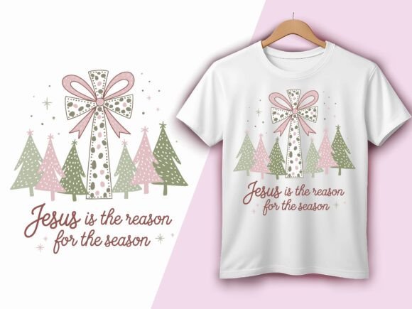 Jesus is the Reason for the Season Cross – Festive Graphics for T-Shirt Designs & Local Branding