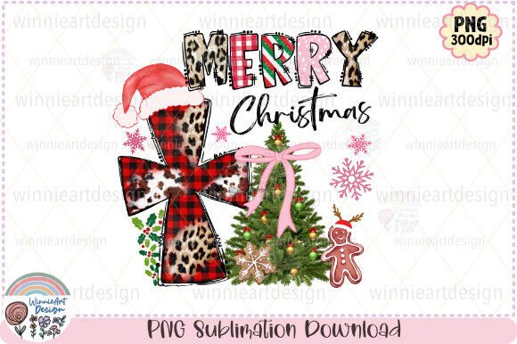Merry Christmas Cross Leopard Jesus PNG for T-Shirt Designs & Graphics