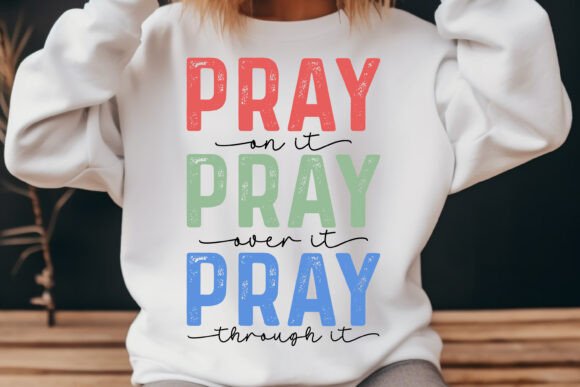 Pray on It Christian Svg Png Retro: Faith-Inspired Graphics for T-Shirt Designs and Local Branding