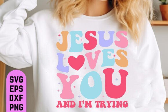 Retro Jesus Loves You SVG Graphics for T-Shirt Designs